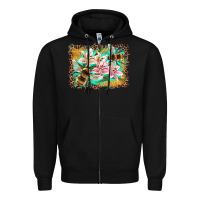 Black bees and lilies with leopard Zipper Hoodie - Artiststas