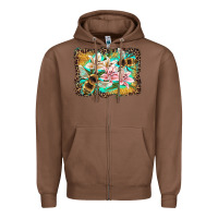 Chestnut bees and lilies with leopard Zipper Hoodie - Artiststas