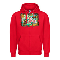 Red bees and lilies with leopard Zipper Hoodie - Artiststas