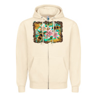 Sandshell bees and lilies with leopard Zipper Hoodie - Artiststas