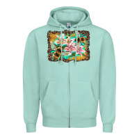 Seafoam bees and lilies with leopard Zipper Hoodie - Artiststas