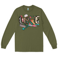 Army Green love nurse Long Sleeve Tee - NancyCooperArtShop