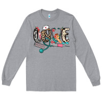 Heather Grey love nurse Long Sleeve Tee - NancyCooperArtShop