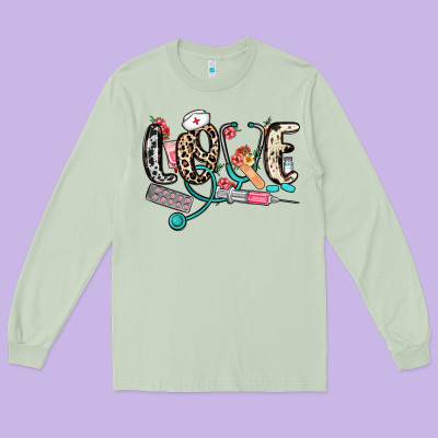Love Nurse Long Sleeve Tee Designed By Nancycooperartshop