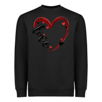 Black valentines day heart Heavyweight Sweatshirt - MaliasSmallBusiness