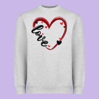 Valentines Day Heart Heavyweight Sweatshirt Designed By Maliassmallbusiness