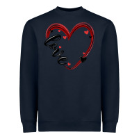 Navy valentines day heart Heavyweight Sweatshirt - MaliasSmallBusiness