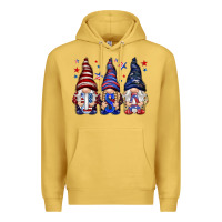 Antique Gold USA gnomies 4th of july Premium Hoodie - HowdyJamesFarm
