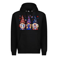Black USA gnomies 4th of july Premium Hoodie - HowdyJamesFarm