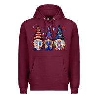 Burgundy USA gnomies 4th of july Premium Hoodie - HowdyJamesFarm