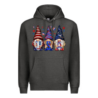 Charcoal Heather USA gnomies 4th of july Premium Hoodie - HowdyJamesFarm