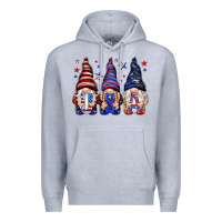 Heather Grey USA gnomies 4th of july Premium Hoodie - HowdyJamesFarm