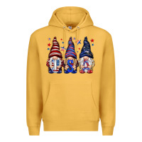 Mustard USA gnomies 4th of july Premium Hoodie - HowdyJamesFarm