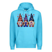 Ocean Blue USA gnomies 4th of july Premium Hoodie - HowdyJamesFarm