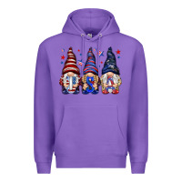 Purple USA gnomies 4th of july Premium Hoodie - HowdyJamesFarm