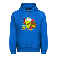 Cobalt Softball Frappe Coffee Urban Hoodie - FaDigitalArtStudio