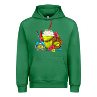 Emerald Softball Frappe Coffee Urban Hoodie - FaDigitalArtStudio