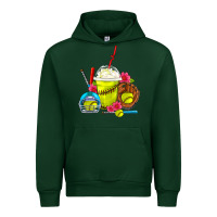 Forest Green Softball Frappe Coffee Urban Hoodie - FaDigitalArtStudio