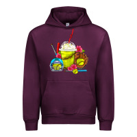 Mauve Wine Softball Frappe Coffee Urban Hoodie - FaDigitalArtStudio