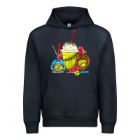 Navy Softball Frappe Coffee Urban Hoodie - FaDigitalArtStudio