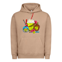 Pigment Burro Softball Frappe Coffee Urban Hoodie - FaDigitalArtStudio