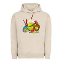 Pigment French Oak Softball Frappe Coffee Urban Hoodie - FaDigitalArtStudio