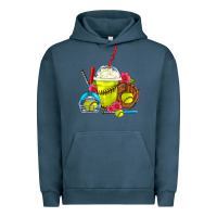 Pigment Midnight Navy Softball Frappe Coffee Urban Hoodie - FaDigitalArtStudio