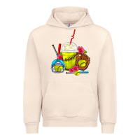 Sandshell Softball Frappe Coffee Urban Hoodie - FaDigitalArtStudio
