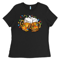 Black beer with christmas lights Ladies Tee - FaDigitalArtStudio