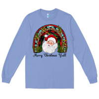 Colony Blue merry christmas y'all rainbow Long Sleeve Tee - JahusDesignShop