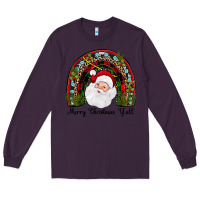 Plum merry christmas y'all rainbow Long Sleeve Tee - JahusDesignShop