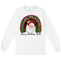 White merry christmas y'all rainbow Long Sleeve Tee - JahusDesignShop