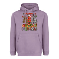 Lavender Merry Christmas with western trees Heavyweight Hoodie - NancyCooperArtShop