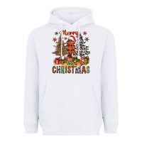 White Merry Christmas with western trees Heavyweight Hoodie - NancyCooperArtShop