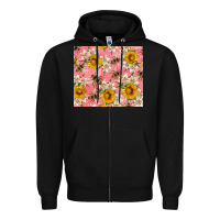 Black bees and flowers Zipper Hoodie - Artiststas