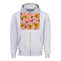 Heather Grey bees and flowers Zipper Hoodie - Artiststas