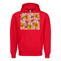 Red bees and flowers Zipper Hoodie - Artiststas