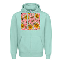 Seafoam bees and flowers Zipper Hoodie - Artiststas