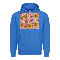 Bees And Flowers Zipper Hoodie | Teevron