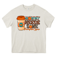 Cream mommy needs some pumpkin spice Heavy Core Tee - CowhideDigitalArt
