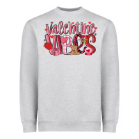 Heather Grey valentine vibes Heavyweight Sweatshirt - MaliasSmallBusiness