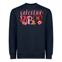Navy valentine vibes Heavyweight Sweatshirt - MaliasSmallBusiness