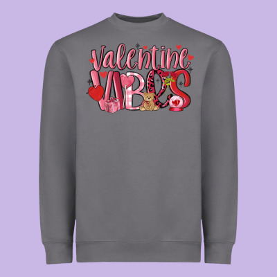 Valentine Vibes Heavyweight Sweatshirt Designed By Maliassmallbusiness