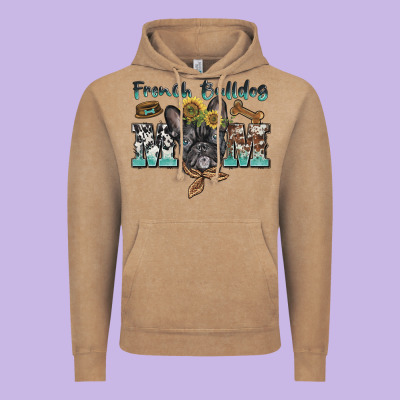 French Bulldog Mom Vintage Hoodie Designed By Barkaloodesign