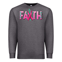 Charcoal Heather Cancer Faith with gemstone Premium Sweatshirt - NancyCooperArtShop