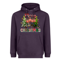 Plum Merry Christmas flamingo Heavyweight Hoodie - texasbilliewilder