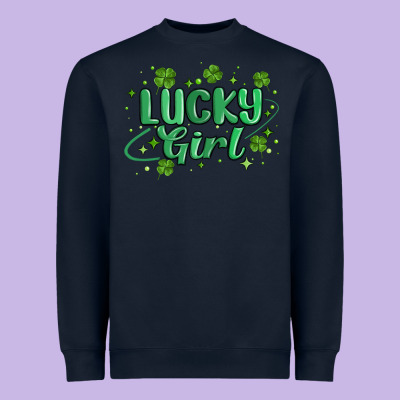Lucky Girl Heavyweight Sweatshirt Designed By Maliassmallbusiness