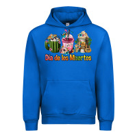 Cobalt Mexican Día De Los Muertos Coffee Cups Urban Hoodie - FaDigitalArtStudio