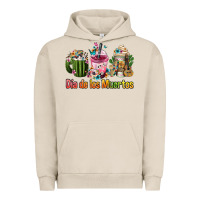 Pigment French Oak Mexican Día De Los Muertos Coffee Cups Urban Hoodie - FaDigitalArtStudio