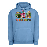 Pigment Pebble Blue Mexican Día De Los Muertos Coffee Cups Urban Hoodie - FaDigitalArtStudio